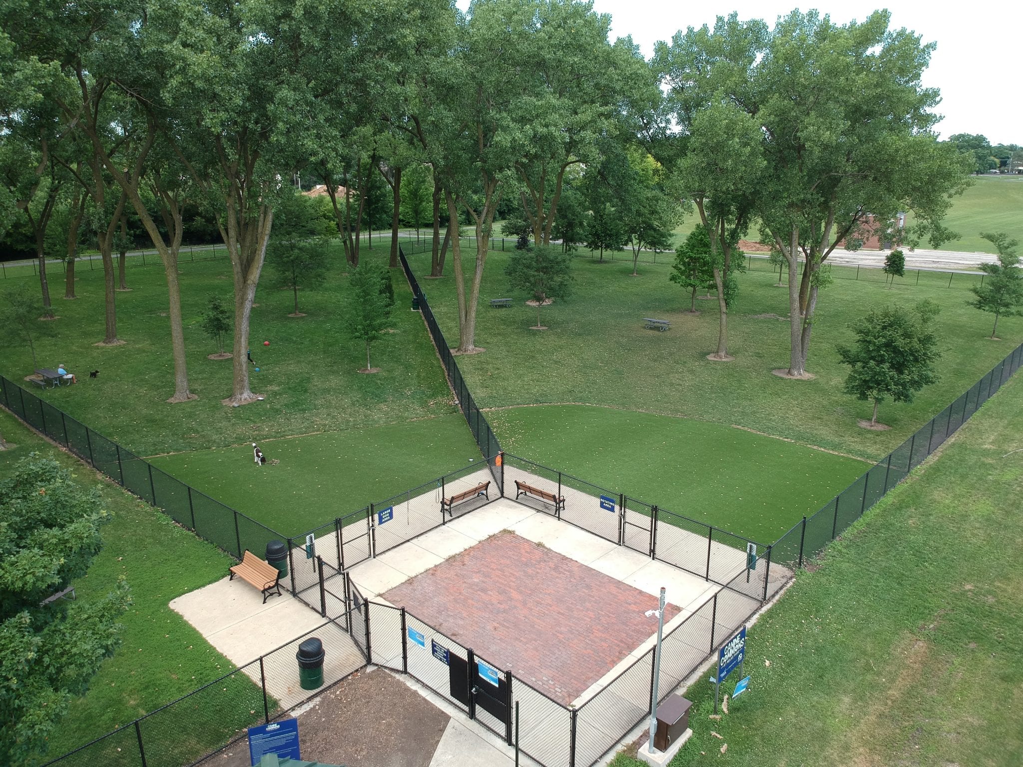 Aerial photo of Perfect Turf used at the Canine Commons Dog Park.